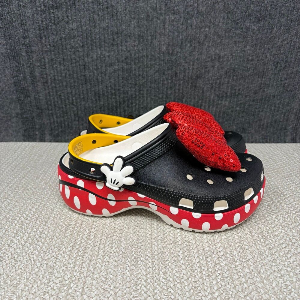 Crocs Disney Minnie Mouse Classic Platform Clogs Slip On Women’s Size 7 US